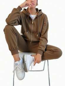 Women Two-Piece Outfits - Brown - View 5