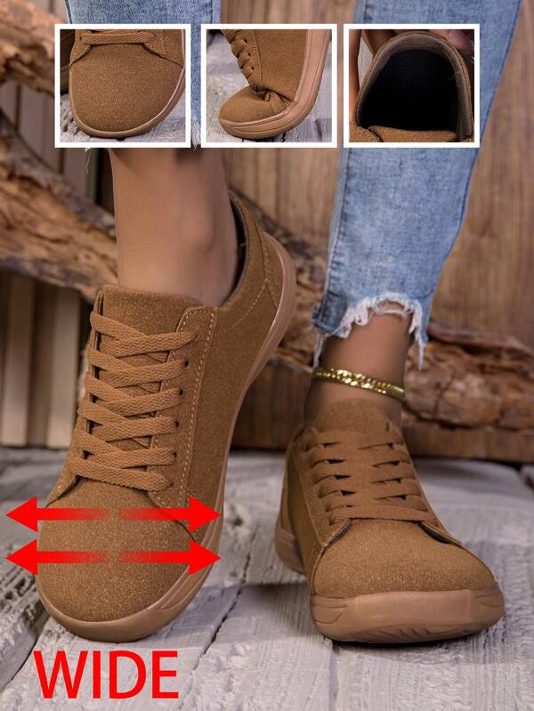 1 para damskich, codziennych trampek ze skóry PU, szeroki krój