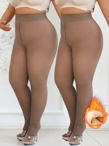 2/1 para 220g grubych i polarowych legginsów w dużych rozmiarach, elastyczne, damskie, termiczne, kryjące rajstopy, modne, seksowne rajstopy ze strzemionami, ciepłe, czarne i kawowe, odpowiednie do temperatur 5~15°C, odpowiednie na Boże Narodzenie, Halloween i do noszenia na co dzień, przytulne - Wielokolorowe - Zobacz 7