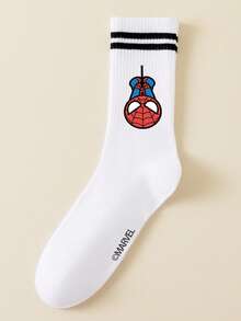 Marvel 5/1 Pair Cartoon Socks, Christmas New Year Unisex Gift Socks, Classic Hero Design, Fun And Novel Socks, Perfect For Gifts And Parties - White - View 10