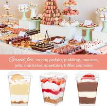 Zezzxu 25 Pack 5 Oz Plastic Dessert Cups With Lids And Spoons, Banana Pudding Cups With Lids Mini Dessert Shooters For Party Individual Yogurt Parfait Jello Fruit Trifle - 25 cốc 25 nắp 25 thìa - Xem 4