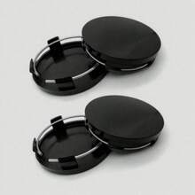 4 PCS Car Wheel Hub Center Cap, 2.36" OD 2.2" ID Wheel Hub Modification Decoration, ABS Rust-Proof Snap-In Anti-Falling Fastening Installation Accessories, Universal For Cars (All Black)