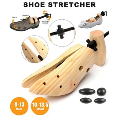 Premium Wooden Shoe Stretcher Expander Men And Women - Adjustable Shoe Tree Boot Stretcher Wide Feet Bunions Corns Comfort - Shoe Widener Leather Boots Sneakers Dress Shoes