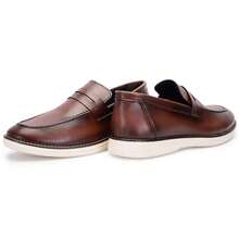 Modern Péforte Moccasin With Light And Soft Tennis Sole - Rust Brown - View 3
