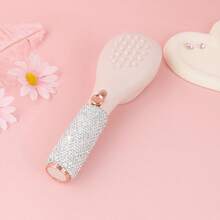 1pc Rhinestone Decor Detangling Comb, Lightweight Luxury Expandable Anti-Static Hair Brush, Self-Cleaning Magic Comb