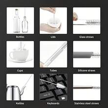 1/8 Kit Cleaning Brush, Pipe Cleaning - Brush Cup - Brush Thin Pipes, Pipe Unclogging, Kitchen Cleaning Brush Cleaning Supplies Cleaning Tools - Bộ cọ 8 cây (màu đen) - Xem 7