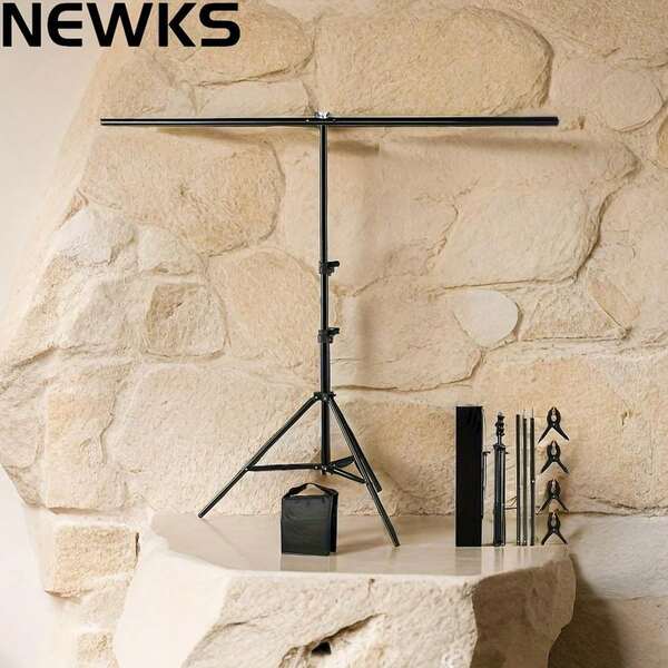 NEWKS NEWKS 2m * 2m/78.7 Inches * 78.7 InchesT-Shaped Bracket , Adjustable Background Bracket Kit, With 4spring Clips+1 Sandbag+Handbag, Suitable For Parties, Photography, And Video.