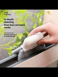1pc Versatile Door & Window Track Cleaning Brush,Easy Grip Reusable,Groove Cleaner For Kitchens Bathrooms,Living Rooms, Ideal For Small Gaps & Frames,No Electricity Needed, Durable Plastic,Detachable Washable Head