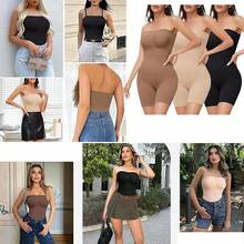 2 Pcs Body Moldeador Mujer con Control de Barriga - Shapewear para Mujer de Sin Mangas, Faja Moldeadora Mujer para Levantador Glúteos Invisible, U Plunge Desing, para Oficina, Diario, Fiesta - 2pcs Piel XL - Ver 4