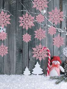 12 pièces - Boules de Noël roses, 60 mm/2,4 po Ornements d'arbre de Noël décoratifs en plastique incassable, assortiment de boules de Noël pour décorations de mariage, fête des mères, fête