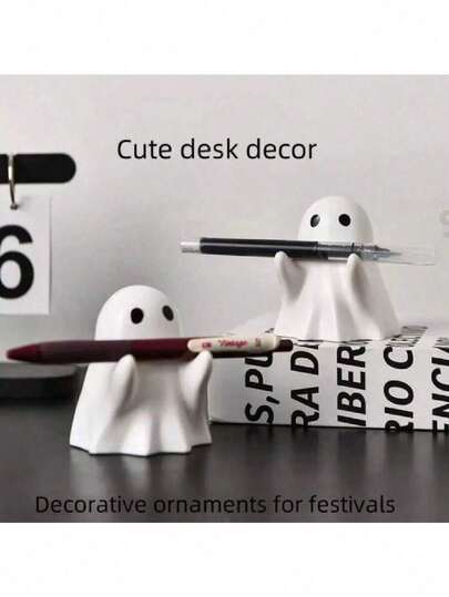 Weird And Cute Halloween Ghost Anime Pen Holder, Halloween Decoration,Resin Ghost Pen Holder, Playful Desktop Storage Holiday Decoration Supplies, No Electricity Holiday Decoration/Gift (Finely Crafted), Ghost Pen Holder, Cute Small Decoration Resin Decoration For Home Office Desk, Halloween Gift Creative Gift Holiday Gift First Choice, Anime Style Halloween Ghost Pen Holder -, Creative Desktop Storage Decoration,Halloween Decoration