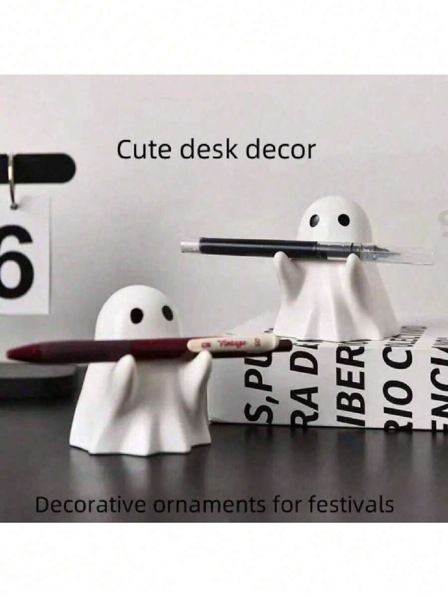 Weird And Cute Halloween Ghost Anime Pen Holder, Halloween Decoration,Resin Ghost Pen Holder, Playful Desktop Storage Holiday Decoration Supplies, No Electricity Holiday Decoration/Gift (Finely Crafted), Ghost Pen Holder, Cute Small Decoration Resin Decoration For Home Office Desk, Halloween Gift Creative Gift Holiday Gift First Choice, Anime Style Halloween Ghost Pen Holder -, Creative Desktop Storage Decoration,Halloween Decoration