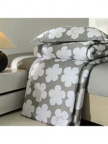 Kenzo KCE-002 Set di biancheria da letto in 100% cotone, confortevole e delicato sulla pelle, confortevole e traspirante, non facile da formare pallini, classico set Begonia da quattro pezzi, grigio