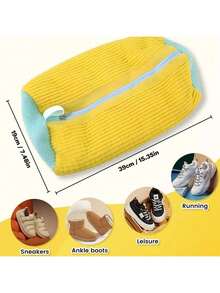 1/2pcs 360° Shoe Washing Machine Bag For All Shoe Types - Anti-Deformation, Machine Washable, Air-Drying, Protective Laundry Bag With Rich Fleece Inside, Perfect For Sneakers And Casual Shoes