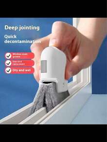 1pc Versatile Door & Window Track Cleaning Brush,Easy Grip Reusable,Groove Cleaner For Kitchens Bathrooms,Living Rooms, Ideal For Small Gaps & Frames,No Electricity Needed, Durable Plastic,Detachable Washable Head