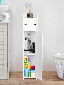 Slim With-Lid PVC Bathroom Tissue Organizer - Modular Narrow Space Cabinet, Fits Under Sink/Vanity, Dustproof & Moisture-Proof - Multicolor - View 9