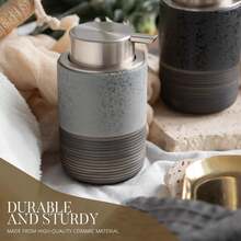 Ceramic Foaming Soap Dispenser - 300ml Large Capacity Facial Cleansing Bottle And Liquid Soap Dispenser For Kitchen Bathroom With Mousse Lotion Pump