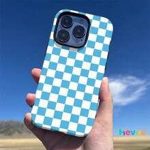 Funda protectora de moda a rayas, azul y blanca, de doble capa, para teléfono de niña y niño, compatible con iPhone 17, 17 Pro Max, 17 Pro, 17 Air, 16, 16e, 16 Pro Max, 15, 15 Plus, 15 Pro Max, 15 Pro, 14, 14 Pro, 14 Pro Max, 14 Plus, 13, 13 Pro Max, 13 Pro, 11, 12, 12 Pro, 12 Pro Max, XS, 8 Plus, 7 con acabado brillante