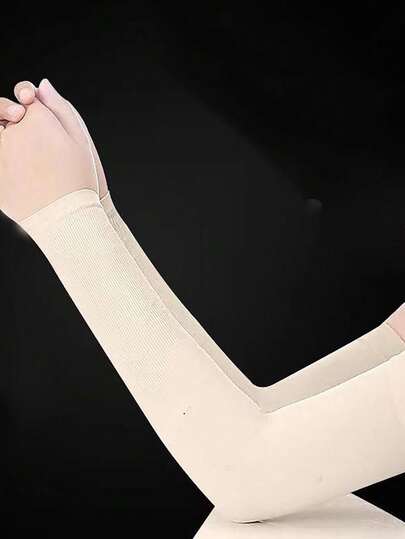 1 Pair Unisex Letter Print Straight Arm Sleeves, UV Protection Driving Outdoor Cycling Arm Warmers