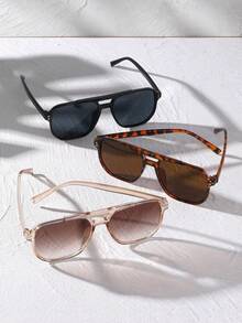 1 件运动户外 Y2K 复古时尚眼镜夏季时尚眼镜配件适合驾驶、海滩度假和户外旅行，海滩配件眼镜时尚眼镜，街头风格，嘻哈优雅日常适合耳机时尚配饰具有个性化和防晒功能 - 咖啡棕 - 查看 9