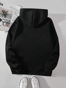 Sudadera con capucha gráfica BREEZY de : jersey negro estilo Harajuku con letras verde neón, estampado geométrico y retrato. Sudadera unisex de manga larga y corte regular. Ropa informal. Ropa cómoda. Sudadera con capucha de otoño. Ropa de otoño para hombre. Ropa de calle. Halloween. Sudadera con capucha para hombre. Ropa Y2K. Sudadera con capucha de Jesús. Día de Acción de Gracias. Pesadilla antes de Navidad. Navidad. - Negro - Ver 2