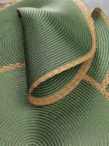 Set de 6 sets de table ronds tressés verts de 15 pouces, lavables, essuyables, faciles à nettoyer, résistants à la chaleur, pour la décoration de table de salle à manger pour les fêtes, l'intérieur, l'extérieur et l'usage quotidien