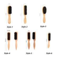 Unisex Boar Bristle Hair & Beard Brush, Fragrance-Free Professional Hairstyling Brush, Suitable For Thick/Thin Hair, Can Clean Ombre Hair And Clipper Cut, Create Smooth Hairstyles - Multicolor - View 7