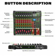 6/8/12/16 Channel Mixer Audio Console, Professional Music Mixer DJ Mixing Board With Reverb Bluetooth MP3 Player 48V Phantom Power Supply USB Recording For Studio Karaoke Live Performance - 查看 10