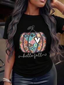 Women's 100% Cotton Crew Neck Graphic Print Tshirt\Tee - This Casual, All-Season, Short-Sleeved Crew Neck Top Features A Regular Fit And Is Machine Washable. Made Of Pure Cotton, It's A Perfect Holiday Party Or Celebration Outfit, Perfect For Birthdays, Halloween, Thanksgiving, Christmas, Or As A Gift For Family Or Friends, Anytime Of Year.