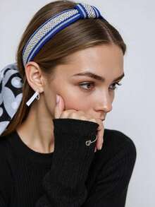 Set Girls' Delicate Floral Embroidered Mesh Headbands, Minimalist & Sweet Hair Accessories ,Hair Hair Hoop