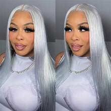 CEXXY 10-34 Zoll HD-Spitzenfrontperücke 13x6 Spitzenfrontperücke Echthaar Silbergrau Glatte Spitzenperücke Vorgedehnte Spitzenperücke Brasilianische Damenperücke Natürlich und seidig Angenehm zu tragen Für Frauen entworfen Geeignet für Partys, Festivals und verschiedene Anlässe 10-34 Zoll HD-Spitzenfrontperücke  13x6 Spitzenfrontperücke  Echthaar  Silbergraue glatte Spitzenperücke  Vorgestreckte Spitzenperücke  Brasilianische Damenperücke  Natürlich und seidig  Angenehm zu tragen  Entworfen für Frauen  Geeignet für Partys, Festivals und verschiedene Anlässe - Silbergrau - Übersicht 4