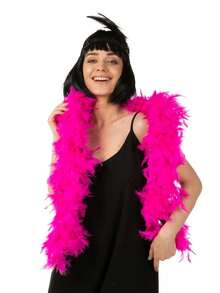 1 pieza Boa de plumas artificiales Chandelle de 2 yardas de largo, bufanda esponjosa natural, accesorio vibrante para fiesta de té, carnaval, fiesta de cumpleaños, boda, decoración, cabina de fotos, disfraz, baile, manualidades DIY