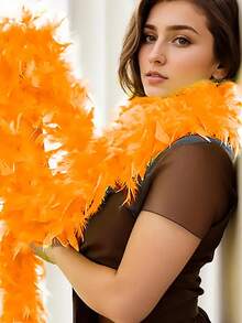 1 pieza Boa de plumas artificiales Chandelle de 2 yardas de largo, bufanda esponjosa natural, accesorio vibrante para fiesta de té, carnaval, fiesta de cumpleaños, boda, decoración, cabina de fotos, disfraz, baile, manualidades DIY