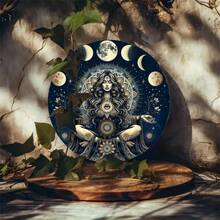 Mysterious 7.8x7.8 Inch Round Metal Sign Charming Female Image Personalized Gift Artistic Office Decoration Home Coffee Wall Art,Room Decor,Halloween Decor,Home Decor,Bathroom Decor,Bedroom Decor,Kitchen Decor,Wall Decor,House Decor, Room Decoration Stuff,Living Room Decor - Nhiều màu - Xem 5