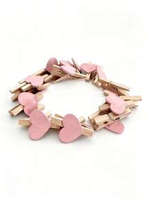 10 pièces Pinces en forme de cœur rouge, pinces à linge en bois en forme de cœur pour photos, papiers, notes, mémos. Petites pinces à linge pour décoration de mariage et de maison, papeterie