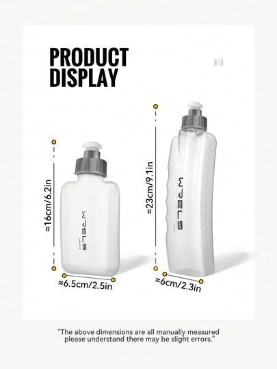 WRELS 1pc Curved Easy-Grip Sports Plastic Water Bottle - Slim Fit Waist Pack Water Bottle For Running, Cycling & Fitness