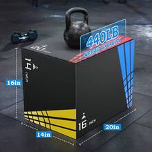GIKPAL 22lb 3 In 1 Plyometric Jumping Exercise Box,  Stable Plyo Box With 3MM Anti-Slip Particles For Home Gym Jumping Exercise, 14"X16"X20" - S(14" X 16" X 20") - View 5