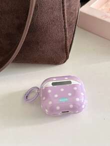 Ins Korean Style Full Screen Polka Dot Letter 4 Earphone Case Pro 3 New Pro 2 Protective Cover 3rd Generation Apple Wireless Bluetooth 3rd Generation 1 2 Shockproof 2nd Generation Purple - Purple - View 9