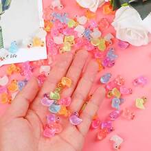 CCINEE 150pcs Luminous Mini Resin Duck Miniature Duck Figures Glow In The Dark Micro Fairy Ducks For Garden Landscape Aquarium Dollhouse Potted Plants Decoration Party Supplies