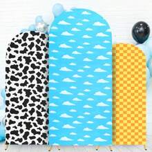 D3Pcs Arch Backdrop Cover Story Arch Cover Wedding Arch Covers Spandex Backdrop Stand 4ft 5ft 6ft For Wedding Birthday Banquet Boy Girl Toy Arch Cover Decoration Cartoon Story10