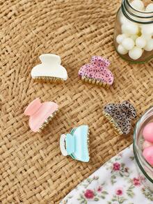 3/6 piezas Clip de leopardo de tamaño mediano aleatorio, clip de unicolor de moda y colorido, de lujo y temperamento, método de placa de clip, accesorio para el cabello tipo pinza para vestir, adecuado para uso diario de mujeres/niñas, hogar, escuela, playa, trabajo, fiesta, vacaciones, cumpleaños, Día de San Valentín, Día de la Madre, boda, festival de música, graduación, clip de pelo elegante, accesorio de invierno para el cabello