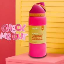 OWA 32OZ Water Bottle With Straw, Insulated Stainless Steel Tumbler, 24hrs Cold, Lock Lid, For Sports Travel School,Color: Rose Red - 綠色 - 查看 1