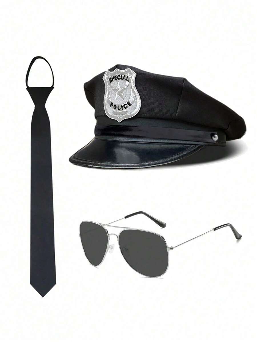 Hat, Tie, Glasses Set, Hat Glasses Tie Set, Suitable For Events, Parties, Yacht Parties - Multicolor - View 1