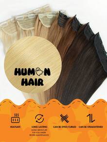 1 Peça Aplique de Cabelo Humano Remy Clipe-In 3/4 Loiro Marrom Preto 100% Cabelo Humano Brasileiro 12 Polegadas - 24 Polegadas 5 Extensões de Cabelo com Clipe Sem Costura Cabelo Natural Liso Perfeito para Extensões de Cabelo Longo, Cabelo Texturizado Natural Acessórios de Cabelo Peça de Cabelo Humano Destaques Victoria Secret Sem Necessidade de Cola