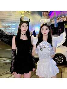 1pc Colorful Feather Angel Wings Costume Prop Fordults, Suitable Foralloween, Cosplay, Photography, Performancesdisfraz Niña