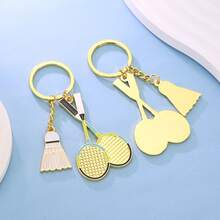 Creative Simulation Badminton Keychain Golf Ball Pendant Table Tennis Sports Club Souvenir - X-1716 Table Tennis Racket - View 3