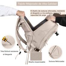 Mochila de Viaje 10 kg Avion,Mochila de Viaje Expandible de 40L para Mujeres y Hombres,Mochila para viaje con Bolsa de Zapatos y Bolsa de Almacenamiento ,Mochila de Viaje para Computadora Portátil - gris - Ver 8