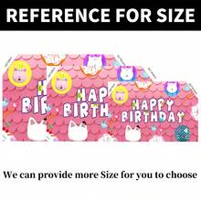 1 pièce Mignon toile de fond de décoration de fête d'anniversaire de Gabby's Dollhouse avec motif de chat rose - 210 x 13 cm / 150 x 100 cm / 100 x 75 cm, Adorable décoration murale de fête thème chat rose et blanc de Gabby's Dollhouse, décoration d'arrière-plan de table de gâteau pour baby shower