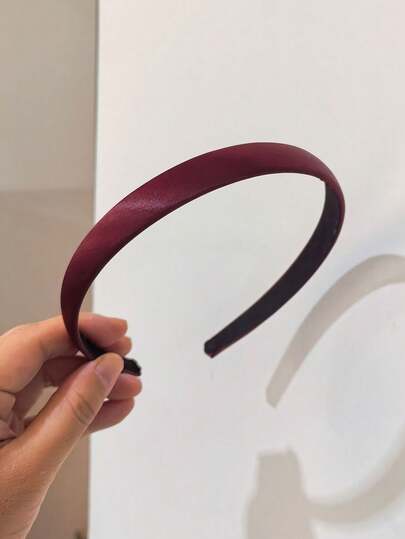 1 قطعة شريط رأس فرنسي، جديد ضيق من القماش الساتان أحادي اللون، تصميم أنيق بسيط متعدد الاستخدامات، مناسب لغسل الوجه