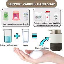Ceramic Foaming Soap Dispenser - 300ml Large Capacity Facial Cleansing Bottle And Liquid Soap Dispenser For Kitchen Bathroom With Mousse Lotion Pump